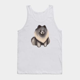 Cute Keeshond Drawing Tank Top